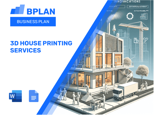 Plan d'affaires des services d'impression 3D House 3D