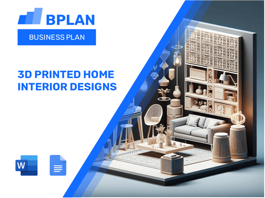 Plan de negocios de diseño de interiores en casa impreso en 3D