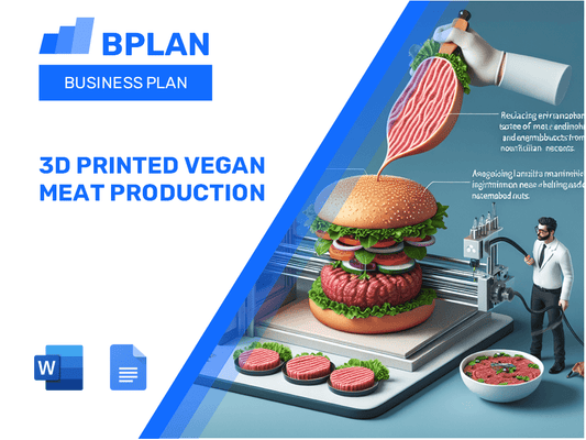 Plano de negócios de produção de carne vegana impressa em 3D