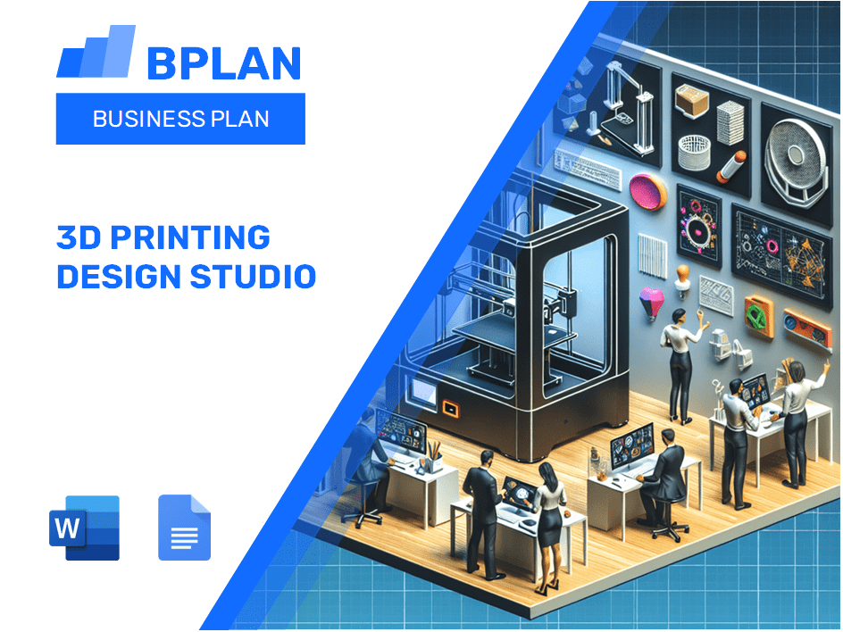 Plan de negocios de estudio de diseño de impresión 3D