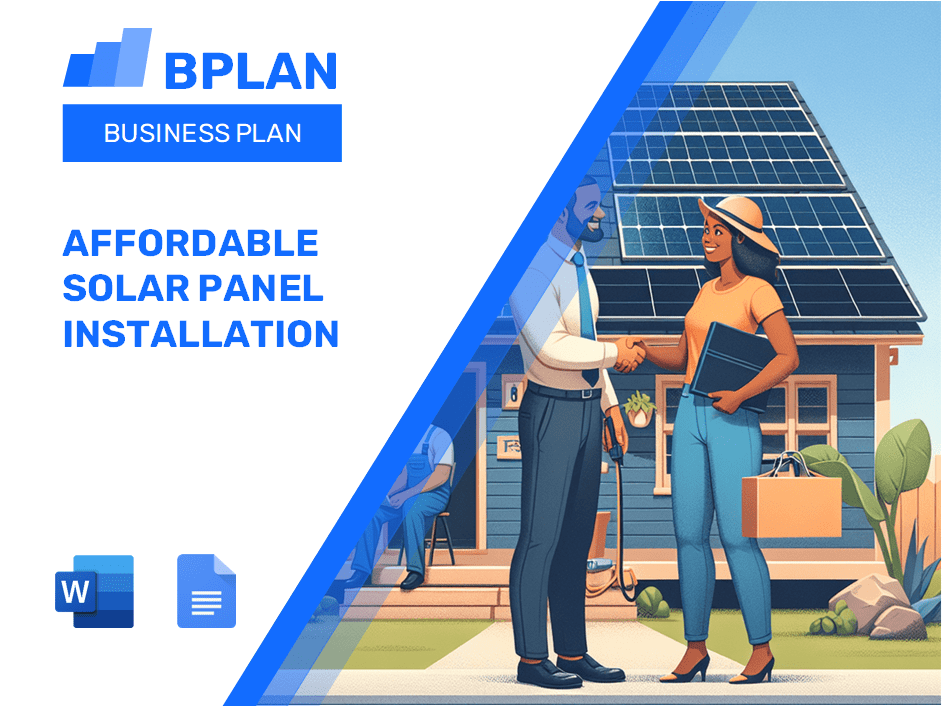 Affordable Solar Panel Installation Business Plan