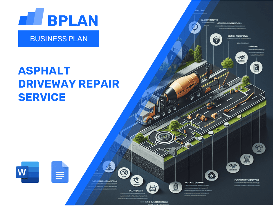 Plan de negocios del servicio de reparación de la entrada de asfalto