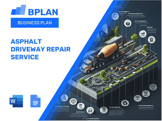 Plan d'affaires du service de réparation d'allée d'asphalte