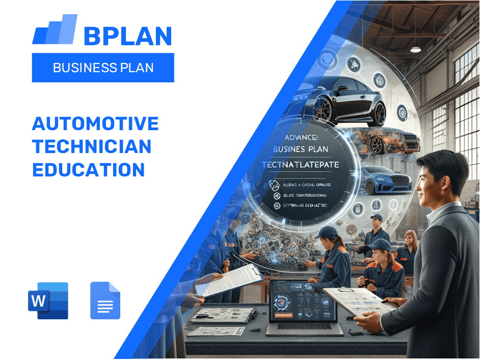 Plan d'affaires de l'éducation des techniciens automobiles