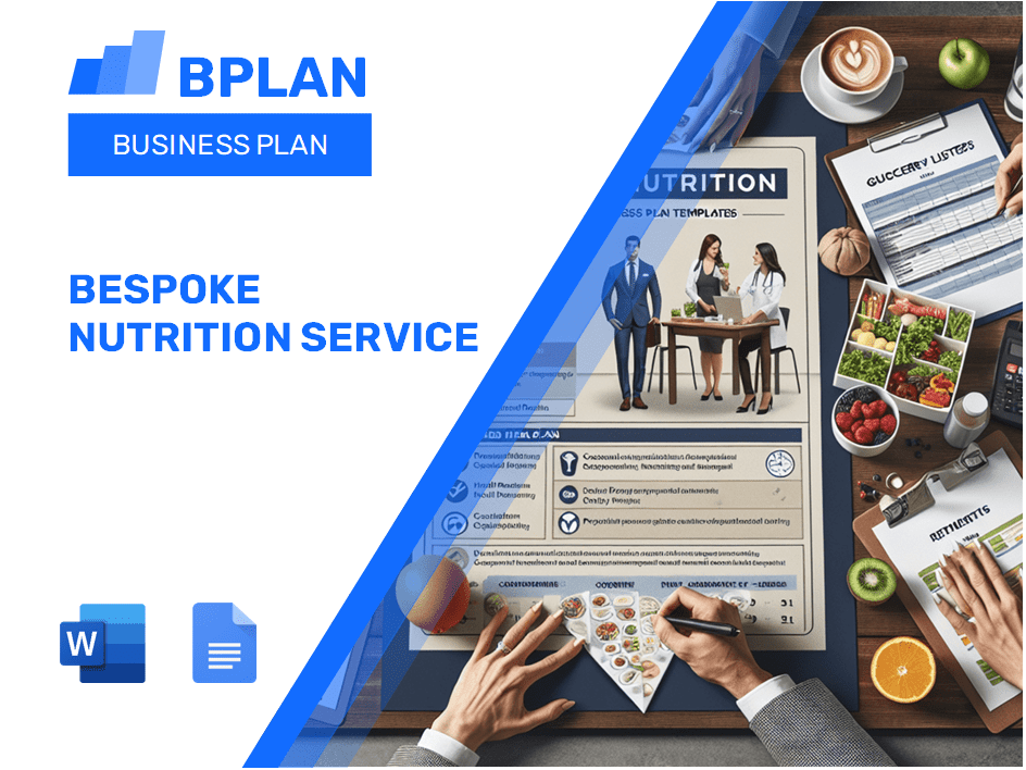 Plan d'affaires du service de nutrition sur mesure