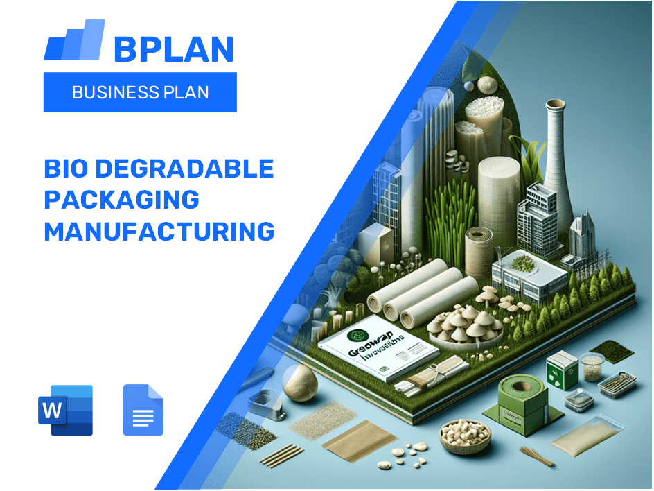 Plano de negócios de fabricação de embalagens de degradação biológica