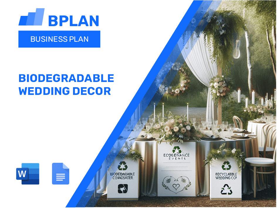 Plano de negócios de decoração de casamento biodegradável