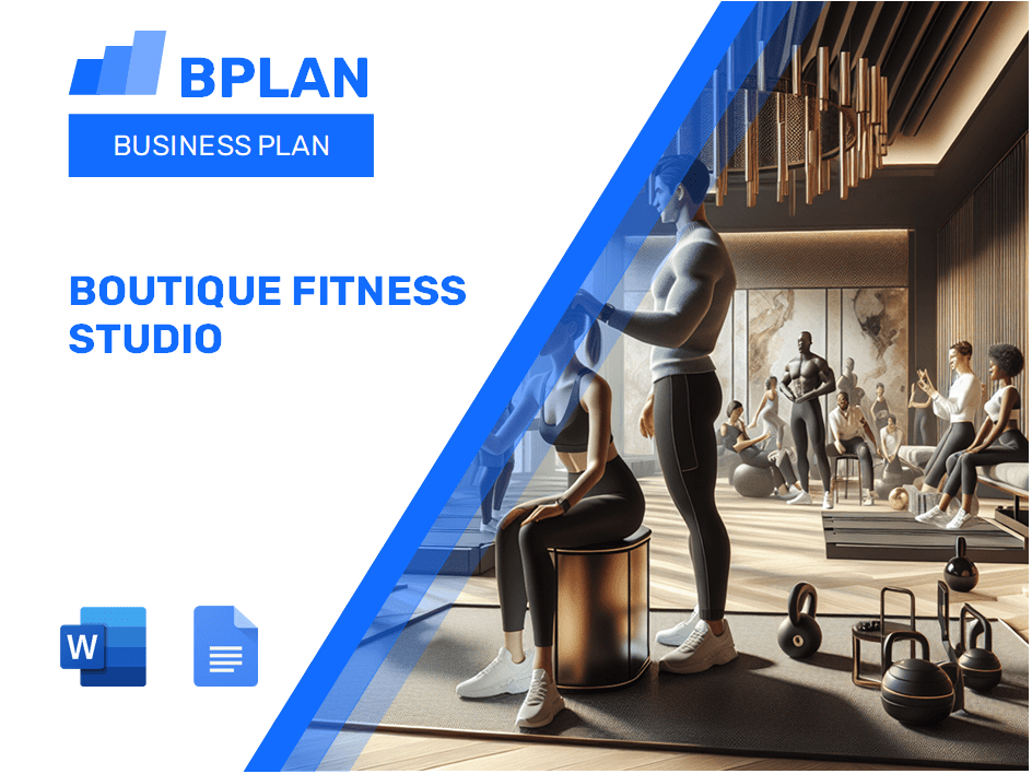 Plan de negocios boutique fitness Studio