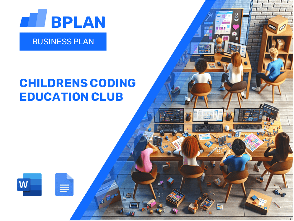 Childrens Coding Education Club Business Plan