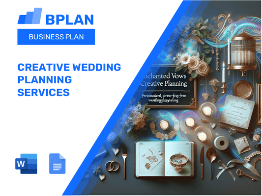 Plan de negocios de servicios creativos de planificación de bodas