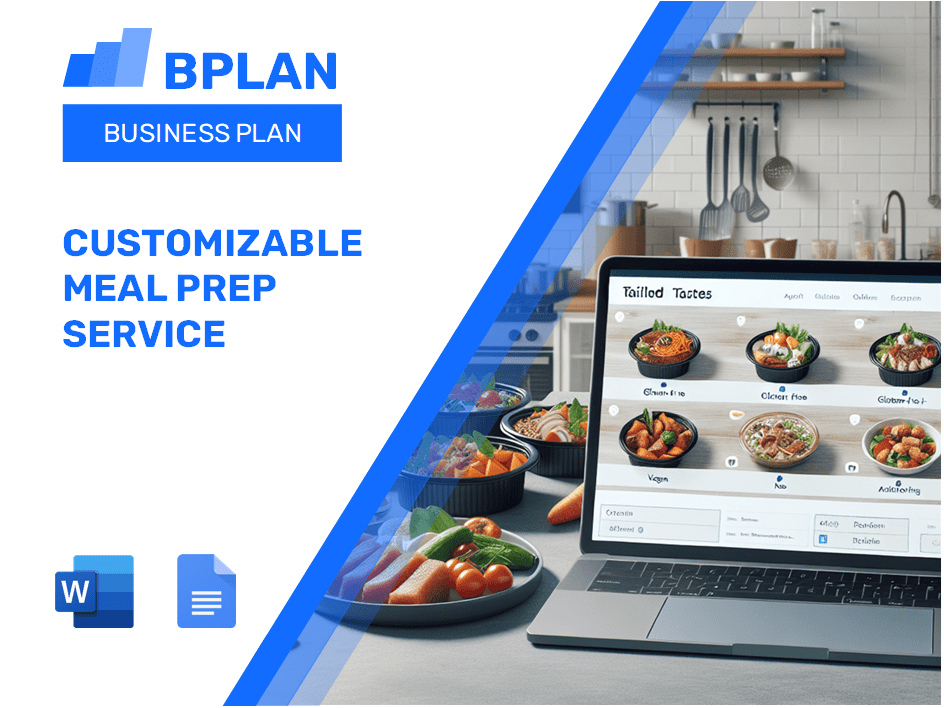 Plan commercial personnalisable de préparation de repas