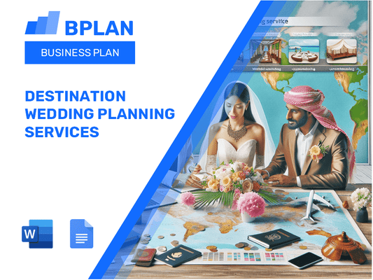 Plan d'affaires des services de planification du mariage de destination