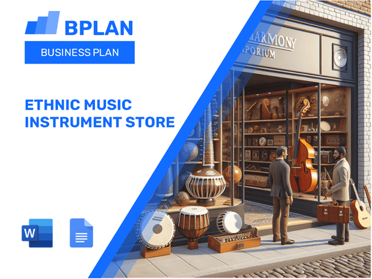 Plan d'affaires du magasin d'instruments de musique ethnique