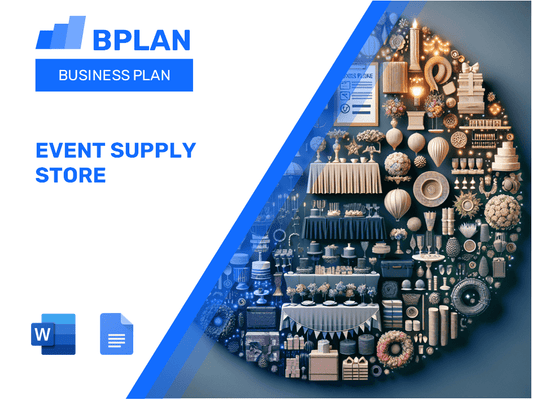 Plano de negócios da loja de suprimentos de eventos