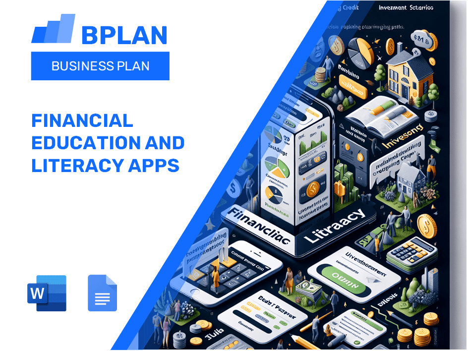 Plan de negocios de aplicaciones de educación financiera y alfabetización