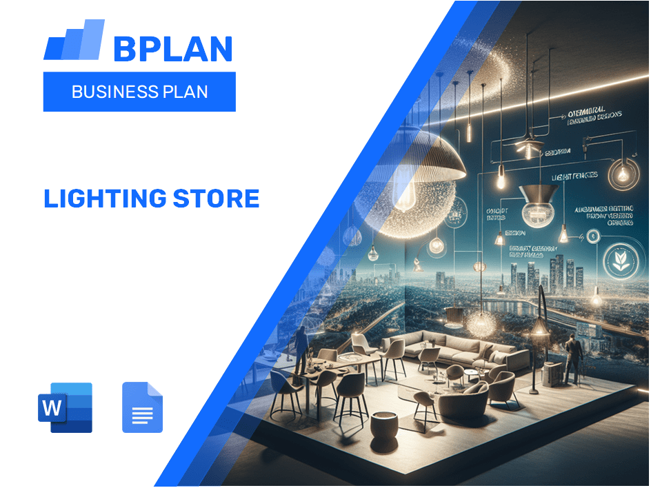 Plano de negócios da loja de iluminação