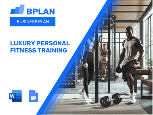 Plan d'affaires de formation en fitness personnel de luxe