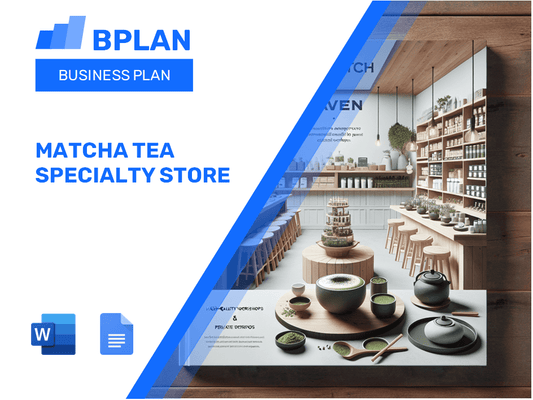 Matcha Tea Specialty Store Business Plan Business