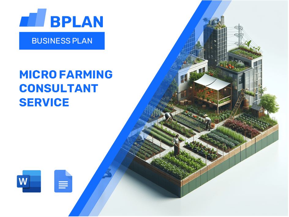 Plan de negocios de servicios de consultores de micro agricultura