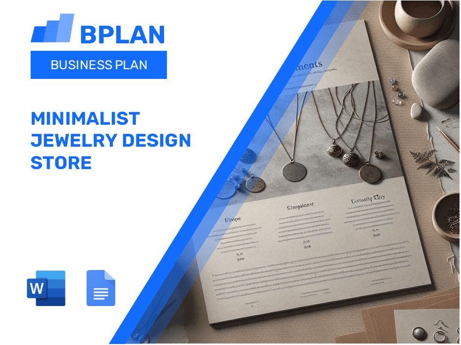 Minimalist Jewelry Design Store Business Plan