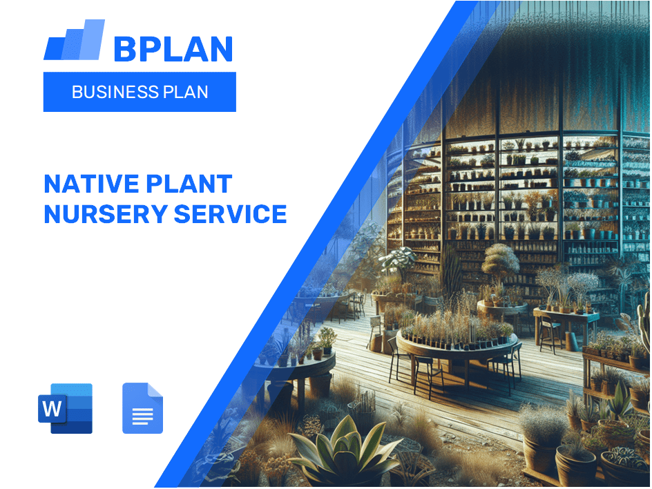 Native Plant Nursery Service Business Plan