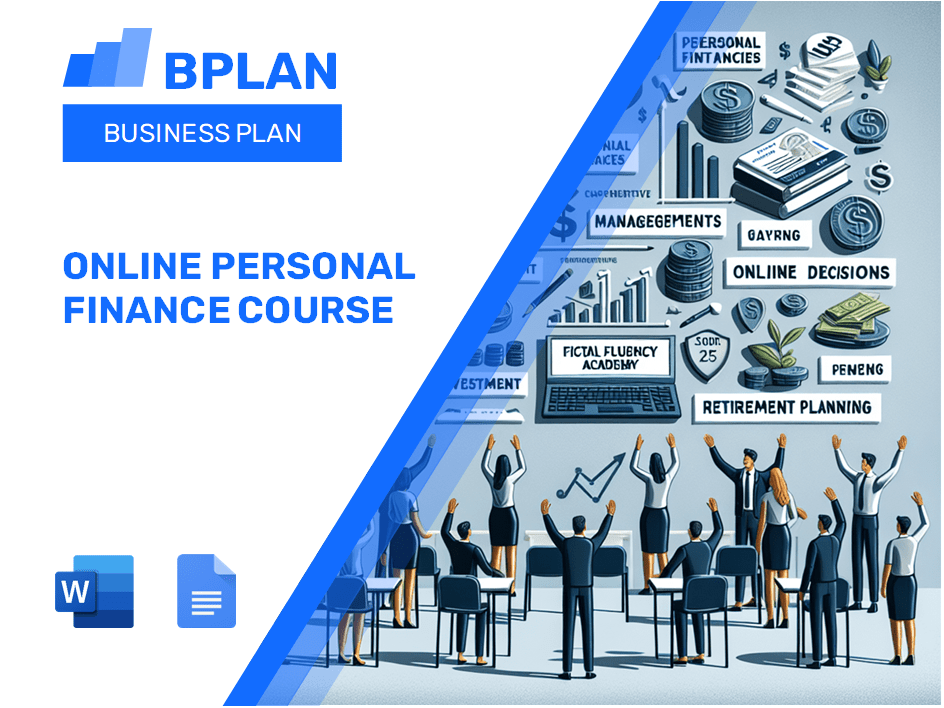 Plan d'affaires du cours de finance personnelle en ligne