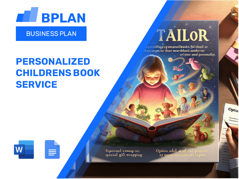 Plan de negocios de servicios de libros para niños personalizados