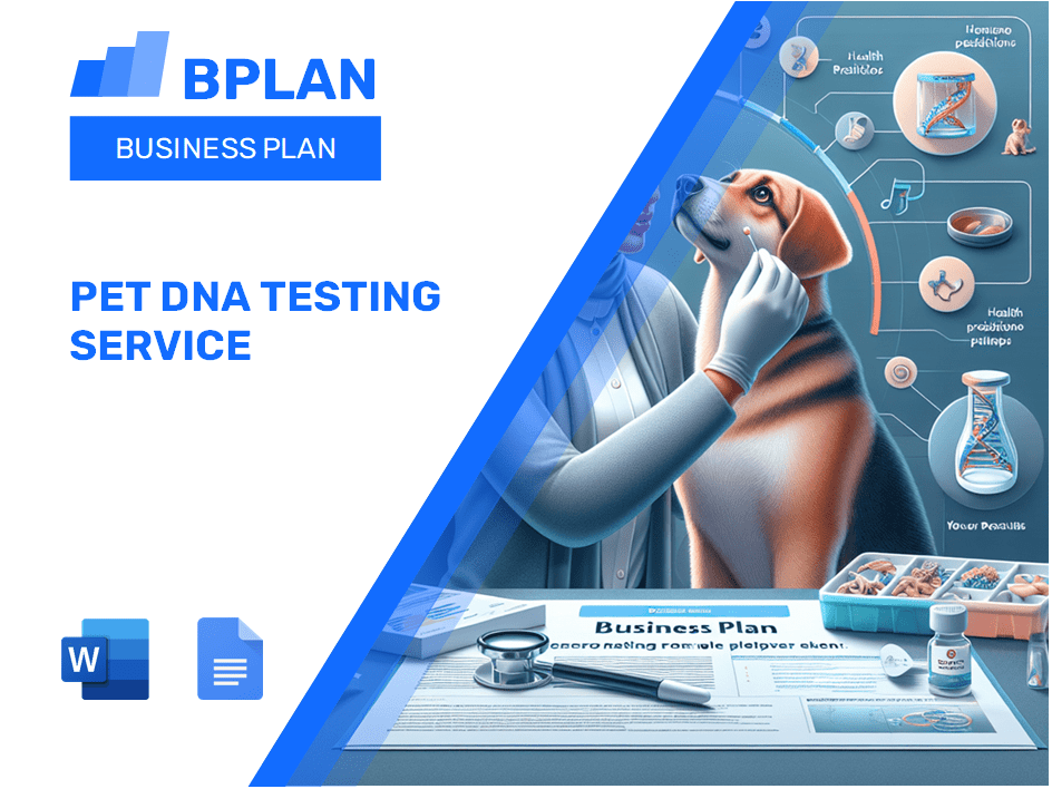 Plano de negócios de serviço de teste de PET de DNA