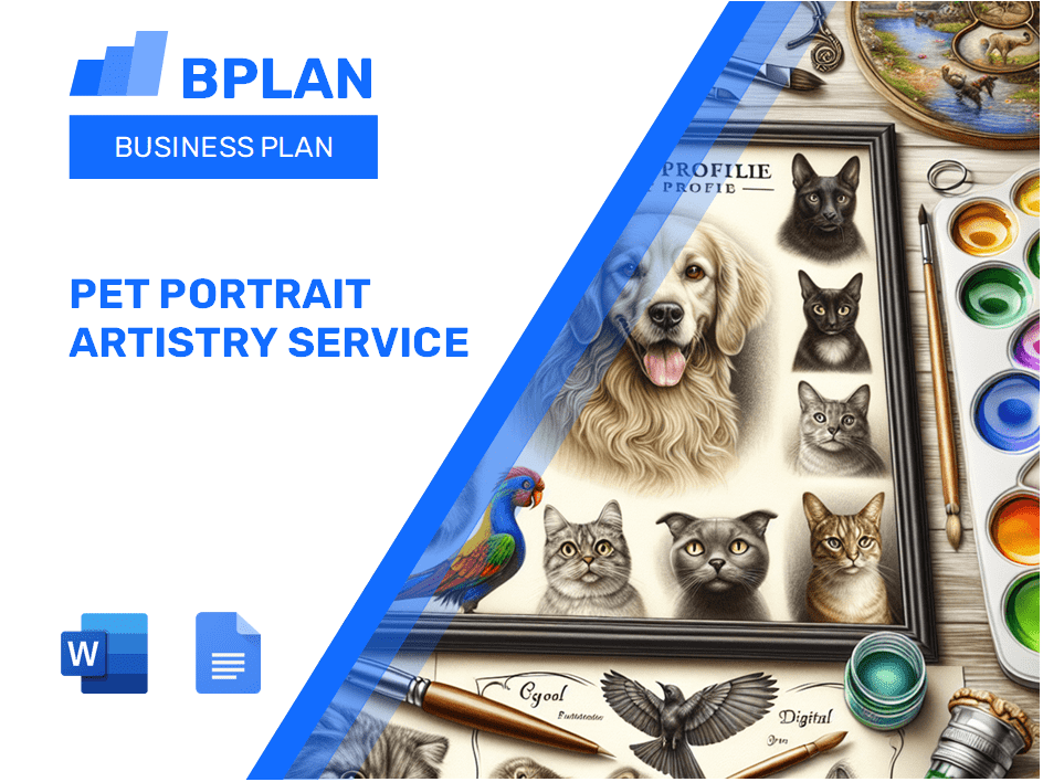 Plan d'affaires du service d'art portrait pour animaux de compagnie