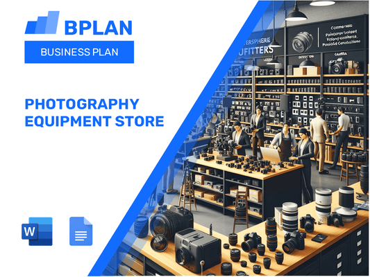 Plan d'affaires du magasin d'équipement de photographie