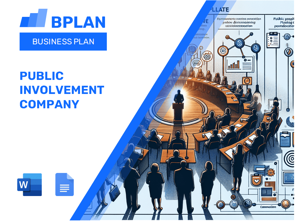 Plano de negócios da empresa de envolvimento público