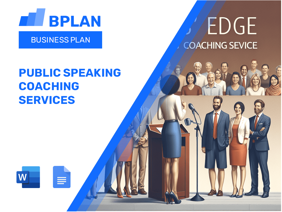 Plan d'affaires des services de coaching de parole en public