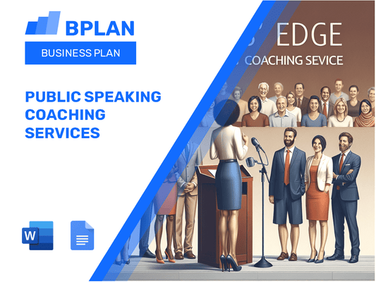 Public Speaking Coaching Services Business Plan
