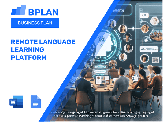 Plano de negócios da plataforma de aprendizado de idioma remoto