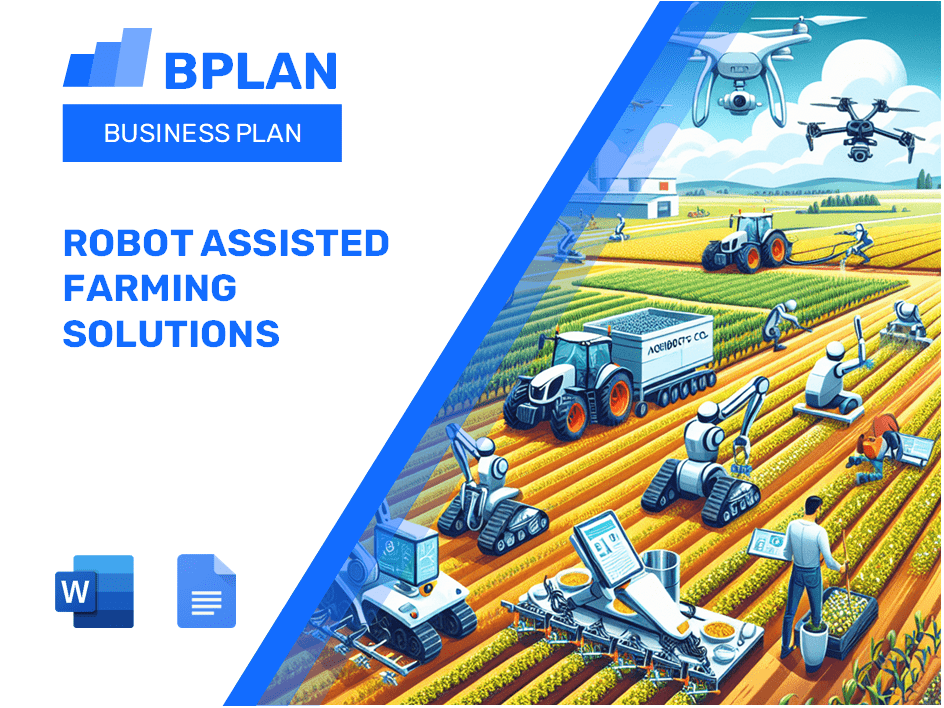 Plano de negócios de soluções de agricultura assistido por robô