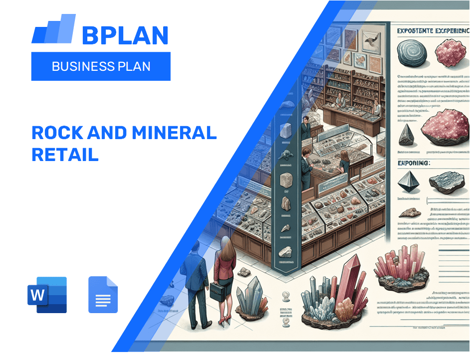 Plan d'affaires de vente au détail de roche et de minéraux