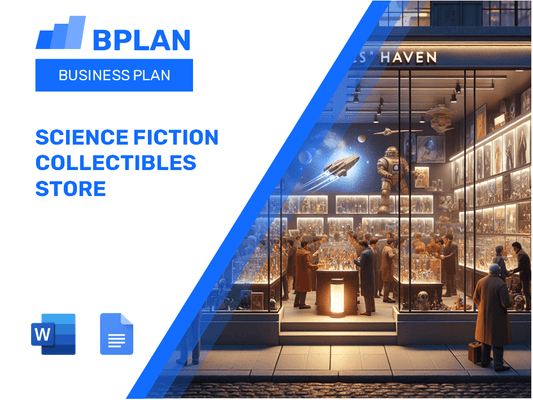 Plan d'affaires du magasin de collection de sciences de la science-fiction