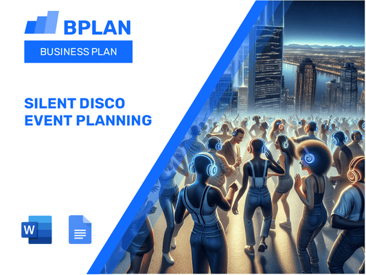 Plano de negócios de planejamento de eventos de disco silencioso