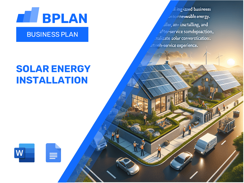 Plan de negocios de instalación de energía solar