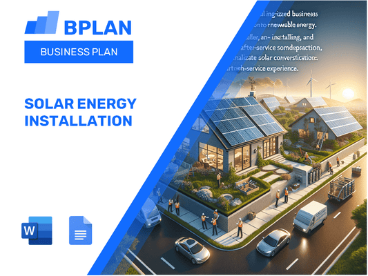 Plano de negócios de instalação de energia solar