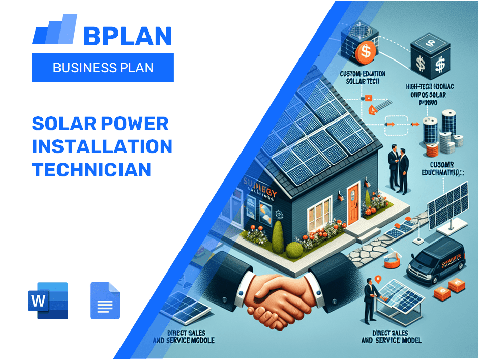 Plan de negocios de técnico de instalación de energía solar