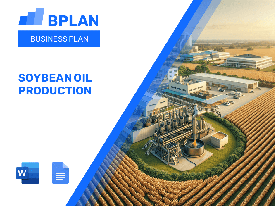 Plano de negócios de produção de petróleo de soja
