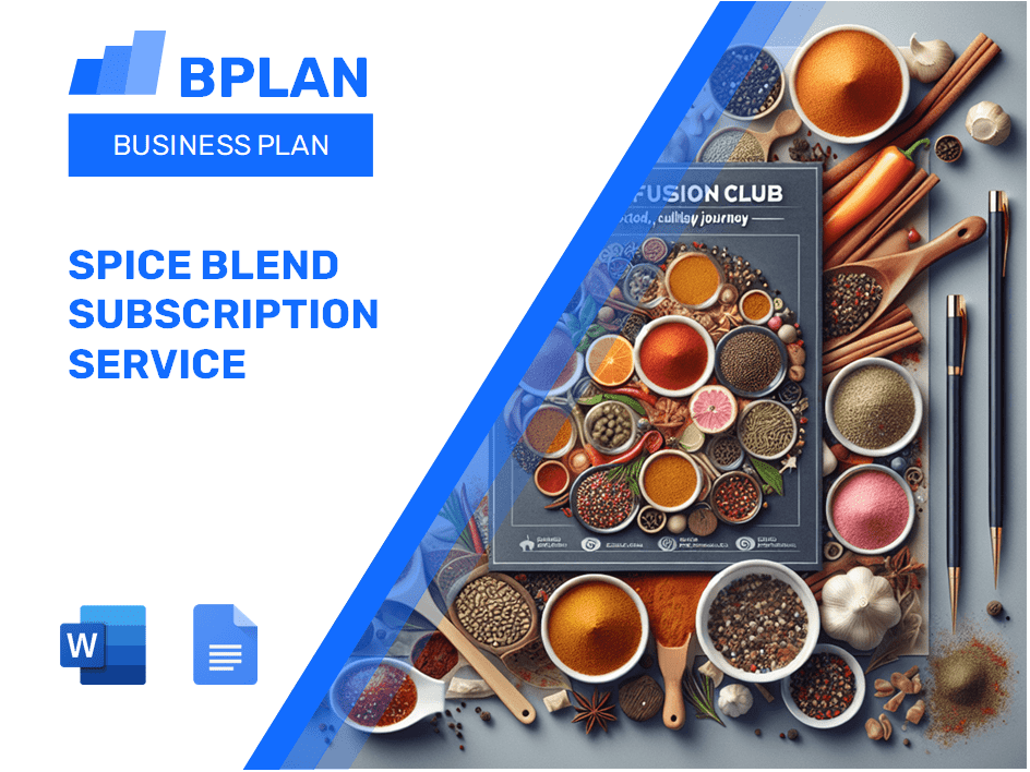 Spice Blend Abonnement Service Business Plan Business