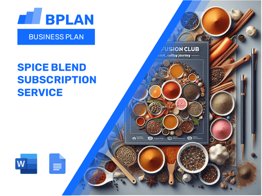 Plan de negocios de servicio de suscripción de Spice Blend Blend