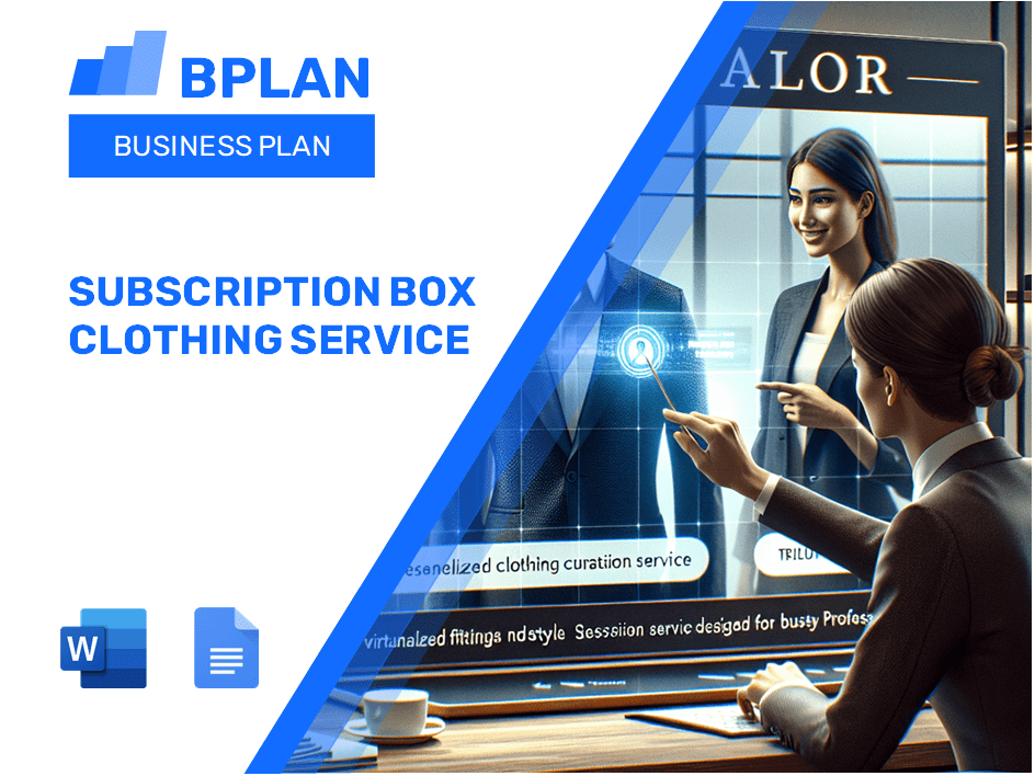 Subscription Box Clothing Service Business Plan