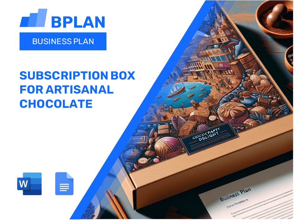 Caja de suscripción para el plan de negocios de chocolate artesanal