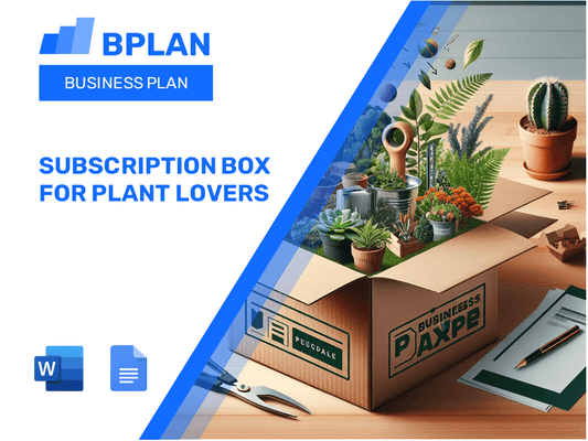 Caja de suscripción para el plan de negocios de los amantes de las plantas