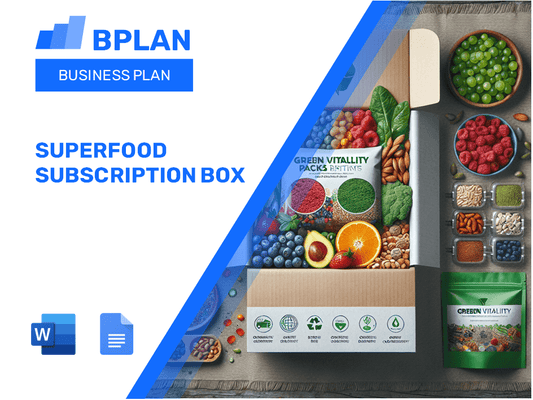 Plan de negocios de caja de suscripción de superalimento