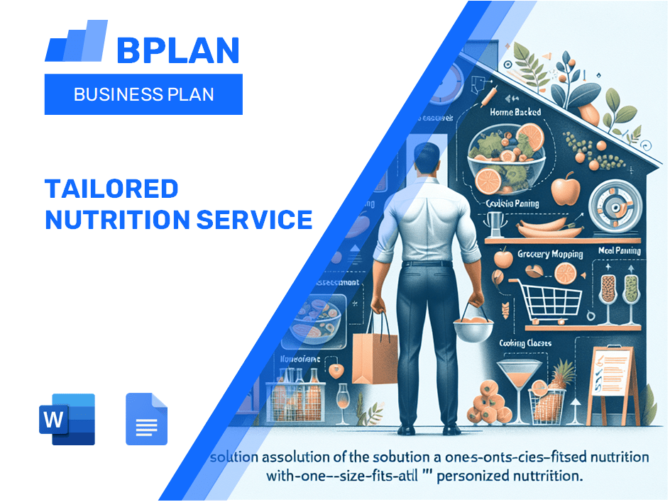 Plano de negócios de serviço de nutrição personalizado