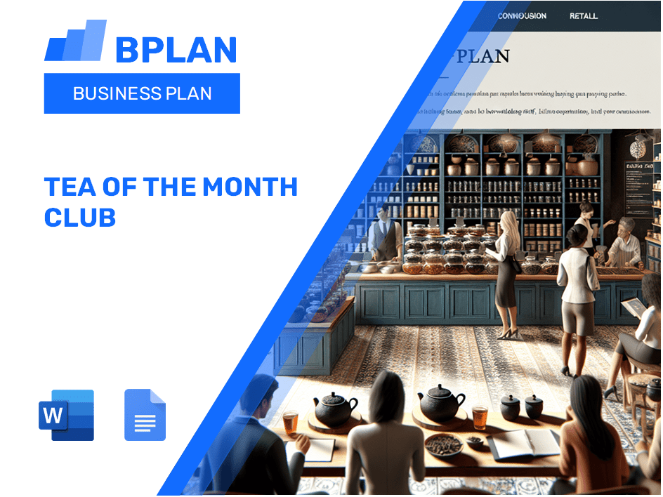 Tea Of The Month Club Business Plan